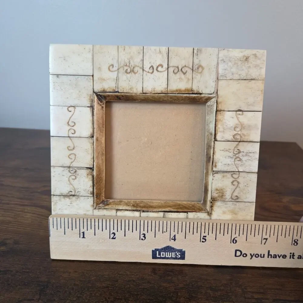 7”x7” Natural Hand Carved Tiled Frame For Use‎ Of 4”x4” Photo Display